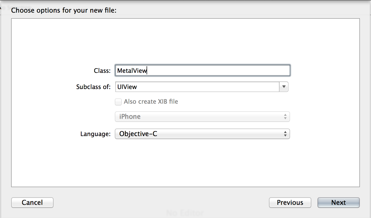 Adding a new UIView subclass in Xcode