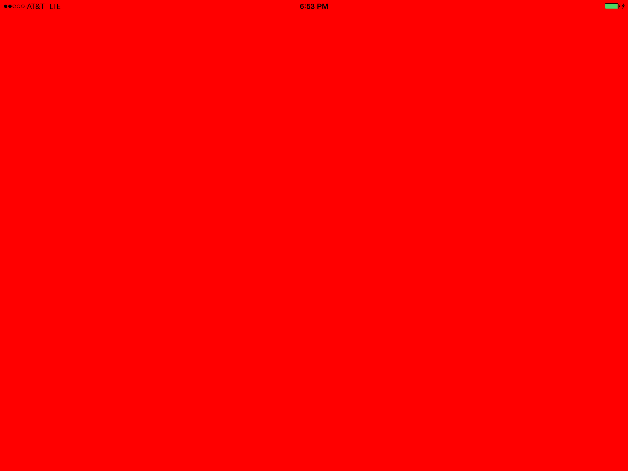 The results of clearing the screen to a solid red color